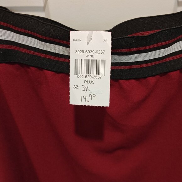 HAUTE MONDE BURGUNDY AND WHITE SKIRT (SIZE 3X) WITH TAGS BRAND NEW - Picture 4 of 6